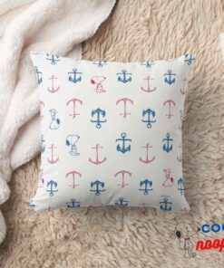 Snoopy Nautical Anchor Pattern Throw Pillow 8