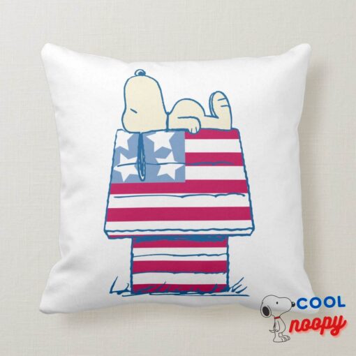 Snoopy On 4th Of July Dog House Throw Pillow 6