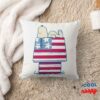 Snoopy On 4th Of July Dog House Throw Pillow 8