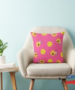 Snoopy Pink Neon Static Emoji Pattern Throw Pillow 3
