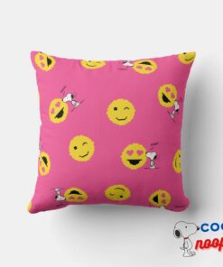 Snoopy Pink Neon Static Emoji Pattern Throw Pillow 4