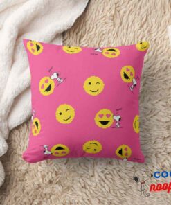 Snoopy Pink Neon Static Emoji Pattern Throw Pillow 8