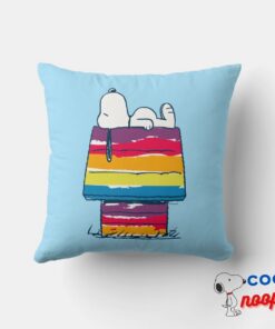 Snoopy Rainbow Dog House Throw Pillow 4