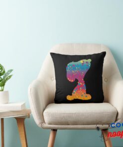 Snoopy Rainbow Graffiti Silhouette Throw Pillow 3