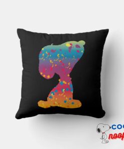 Snoopy Rainbow Graffiti Silhouette Throw Pillow 4