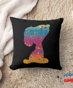 Snoopy Rainbow Graffiti Silhouette Throw Pillow 8