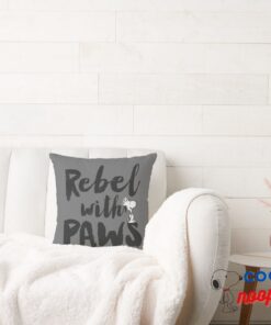 Snoopy Rebel With Paws Throw Pillow 2