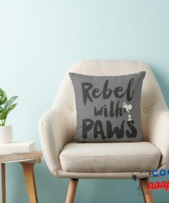 Snoopy Rebel With Paws Throw Pillow 3