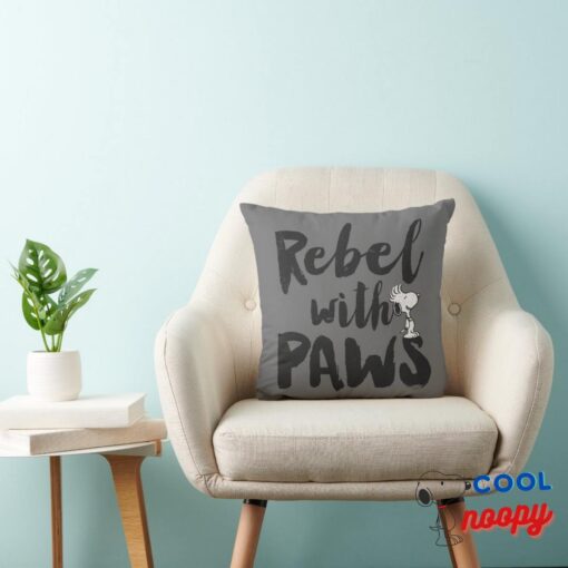 Snoopy Rebel With Paws Throw Pillow 3