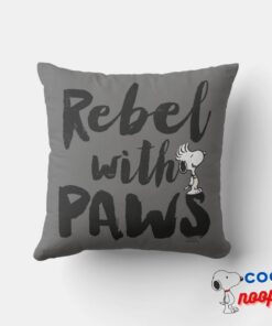 Snoopy Rebel With Paws Throw Pillow 4