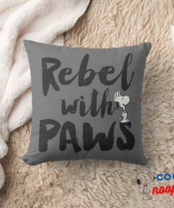 Snoopy Rebel With Paws Throw Pillow 8