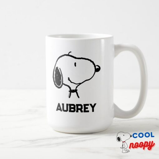 Snoopy Smile Giggle Laugh Add Your Name Mug 6