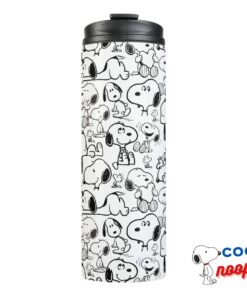 Snoopy Smile Giggle Laugh Pattern Thermal Tumbler 15