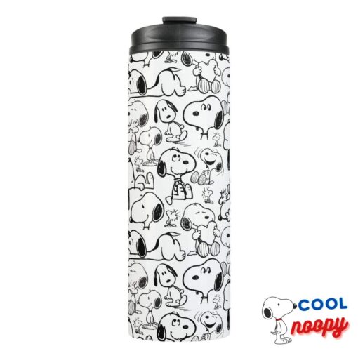 Snoopy Smile Giggle Laugh Pattern Thermal Tumbler 15
