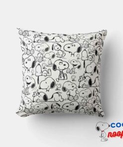 Snoopy Smile Giggle Laugh Pattern Throw Pillow 5