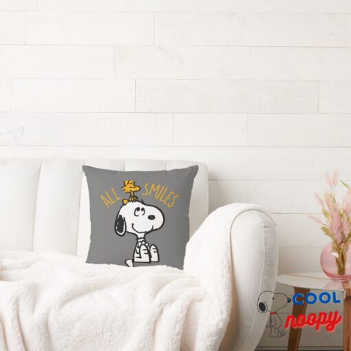Snoopy Woodstock All Smiles Throw Pillow 2