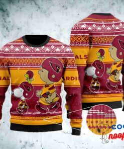 Snoopy Woodstock And Charlie Brown Arizona Cardinals Nfl Christmas Ugly Sweater 1