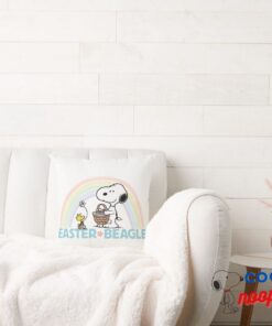 Snoopy Woodstock Easter Beagle Throw Pillow 2