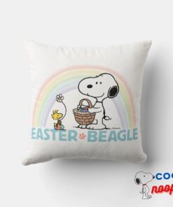 Snoopy Woodstock Easter Beagle Throw Pillow 4