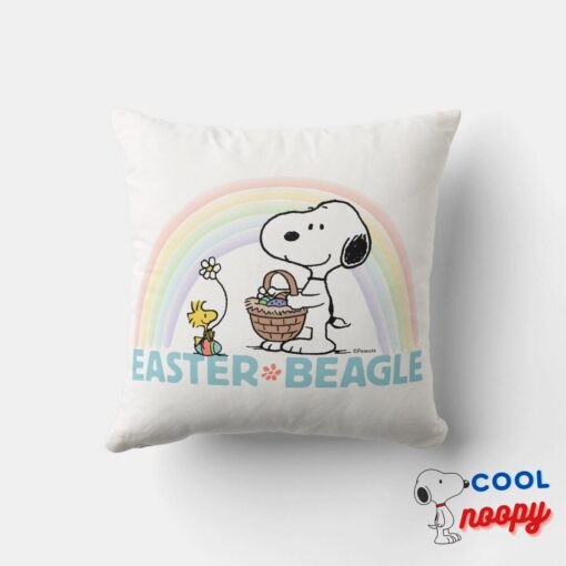 Snoopy Woodstock Easter Beagle Throw Pillow 4