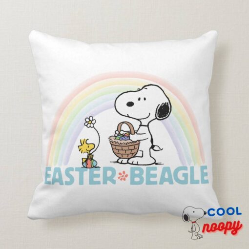 Snoopy Woodstock Easter Beagle Throw Pillow 8