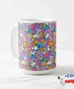 Snoopy Woodstock Flower Pattern Mug 2