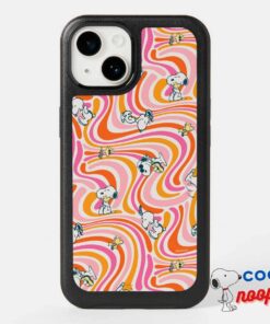 Snoopy Woodstock Groovy Vibes Orange Pattern Otterbox Iphone Case 8