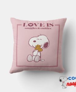 Snoopy Woodstock Love Is Snuggles Cuddles Throw Pillow 4