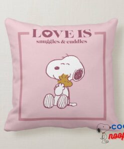 Snoopy Woodstock Love Is Snuggles Cuddles Throw Pillow 8