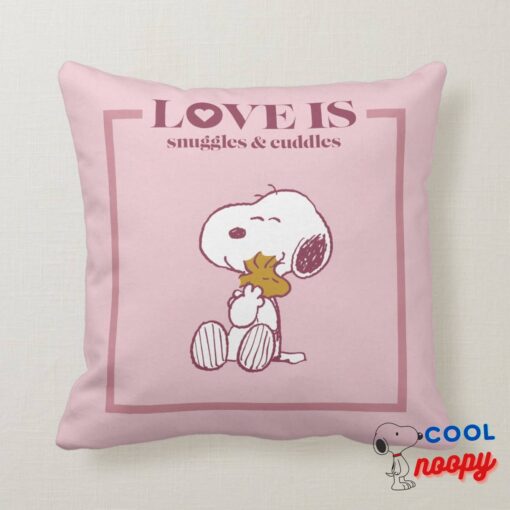 Snoopy Woodstock Love Is Snuggles Cuddles Throw Pillow 8