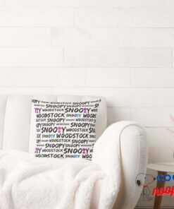 Snoopy Woodstock Marker Text Pattern Throw Pillow 2