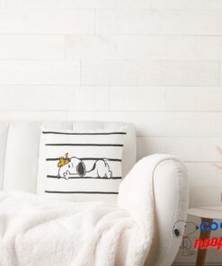 Snoopy Woodstock Smile Giggle Laugh Throw Pillow 2