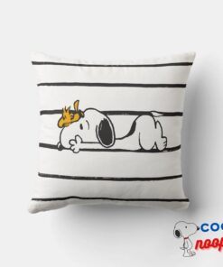 Snoopy Woodstock Smile Giggle Laugh Throw Pillow 4