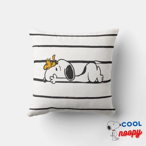 Snoopy Woodstock Smile Giggle Laugh Throw Pillow 4