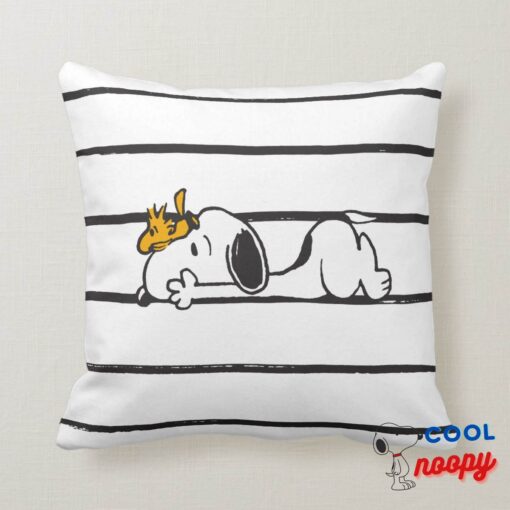 Snoopy Woodstock Smile Giggle Laugh Throw Pillow 6