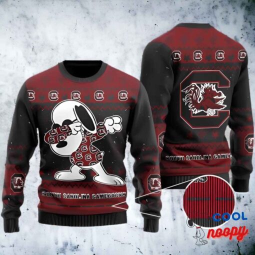 South Carolina Gamecocks Snoopy Dabbing Ugly Christmas Sweater 1