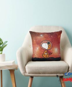 Space Snoopy Geometric Moon Walk Throw Pillow 3