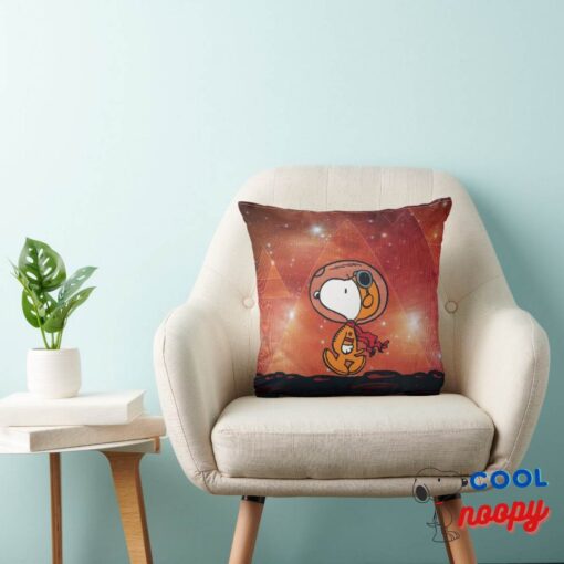 Space Snoopy Geometric Moon Walk Throw Pillow 3