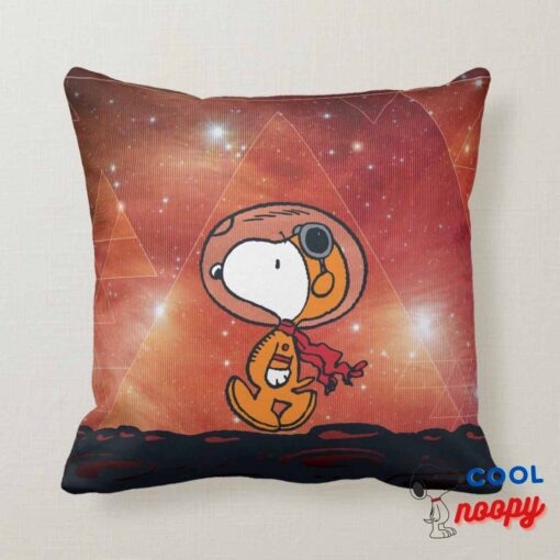 Space Snoopy Geometric Moon Walk Throw Pillow 5