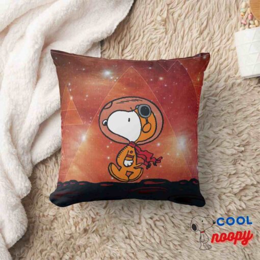 Space Snoopy Geometric Moon Walk Throw Pillow 8