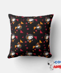 Space Snoopy Space Suit Black Pattern Throw Pillow 3