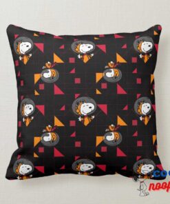 Space Snoopy Space Suit Black Pattern Throw Pillow 5