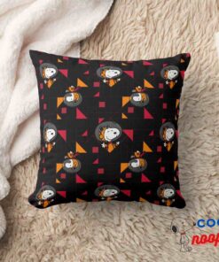 Space Snoopy Space Suit Black Pattern Throw Pillow 8