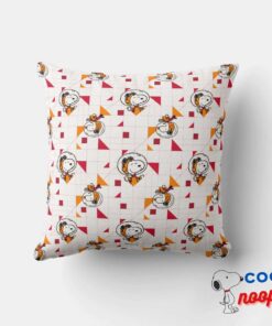 Space Snoopy Space Suit White Pattern Throw Pillow 4