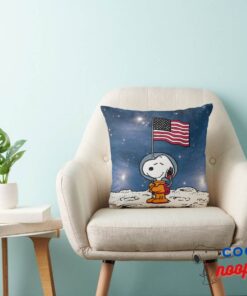 Space Snoopy With Flag Astronaut Throw Pillow 3