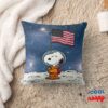 Space Snoopy With Flag Astronaut Throw Pillow 8