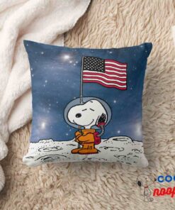 Space Snoopy With Flag Astronaut Throw Pillow 8