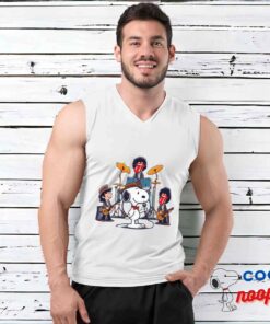 Special Snoopy Rolling Stones Rock Band T Shirt 3