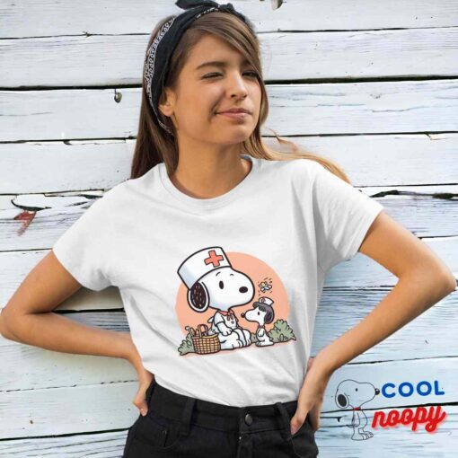 Spirited Snoopy Nurse T Shirt 4