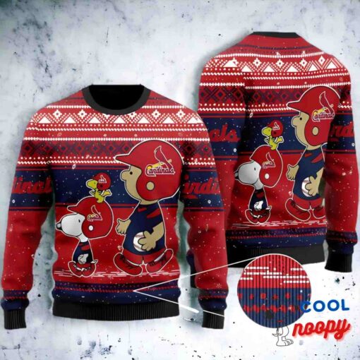 St Louis Cardinals Charlie Brown Snoopy Christmas Ugly Sweater 1